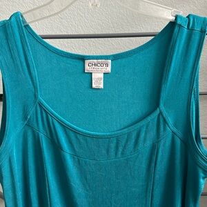 Chico’s Travelers Teal tank top size 3 = plus size 16/18